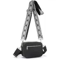 Umhängetasche LASCANA "Minibag", Damen, Gr. B/H/T: 19cm x 15cm x 8cm, schwarz, Polyester, unifarben, Taschen, Handtasche, Crossbody-Bag mit auswechselbaren Schulterriemen VEGAN