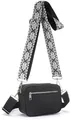 Umhängetasche "Minibag", Handtasche, Crossbody-Bag mit auswechselbaren Schulterriemen VEGAN, Gr. B/H/T: 19 cm x 15 cm x 8 cm, schwarz