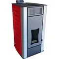 Pelletofen P18 - Pelletheizung Mit 18 Kw – Pelletofen [wasserführend] – Pelletofen Elektrokamin Wifi Ready – Pelletofen Mit Hoher Wärmeabgabe & Überhitzungsthermostat – Rot - Nemaxx