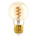 EGLO E27 Lampe, Spiral LED Retro Glühbirne Globe, Vintage Deko Leuchtmittel amber, 4 Watt (entspricht 15 Watt), 145 Lumen, warmweiß, 2000k, Edison Birne G60, Ø 6 cm