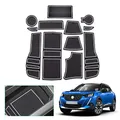 GAFAT Kompatibel mit Peugeot 2008 e-2008 Restyling 2025 2026-2020 Antirutschmatten, Mittelkonsole Gummimatten, Getränkehalter Matten, Aufbewahrungsbox, Türnaht rutschfeste Zubehör (Weiß)