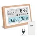 ADE Digitale Wetterstation Funk mit Außensensor | Innen- und Außentemperatur | Hygrometer, Barometer, Wettervorhersage | Lüftungsempfehlung | Funkwecker | Beleuchtung | inkl. Netzteil