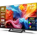 TuTu Standard TV - LED HD - 32 Zoll/82 cm - Randlos Design - Mittelfuß - Tripple Tuner DVB-T/T2/S/S2/C - HDMI x3, USB x2, CI+ - Montiert in Eindho... - Schwarz