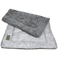 KaraLuna Hundematte 80 x 55 cm für daheim & unterwegs I Waschbar I 3 Größen erhältlich I Hundedecke Hundekissen gepolsterte Hundedecke flauschig (Grau)
