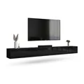 Planetmöbel West TV-Schrank, Fernsehtisch 300 cm lang, TV-Board hängend oder stehend, Fernsehschrank für Wohnzimmer, 3X TV Möbel 37,8 x 100 x 30 cm, schwarz