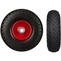 Relaxdays 2er Sackkarrenrad Set Stahl Schwarz Rot Pannensicher 26 cm x 8,5 cm