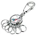 TROIKA BIRDIE SCHLÜSSELHALTER – #KYR01-A117 – rund, glänzend – Schlüsselanhänger - Karabinerhaken – 6 ausklinkbare Ringe - Schlüsselorganisation – filigranes Design – TROIKA-ORIGINAL