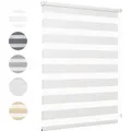 Sekey Doppelrollo Klemmfix ohne Bohren für Fenster Blickdicht 50x100cm Leinen