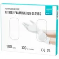 EUROPAPA Nitril-Handschuhe Medical Einmalhandschuhe Untersuchungshandschuhe (100 Stück, puderfrei ohne Latex, Gummihandschuhe) unsteril latexfrei disposible gloves weiß XS