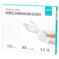 EUROPAPA® 100x Nitrilhandschuhe Weiss Box Einweghandschuhe Einmalhandschuhe Untersuchungshandschuhe Nitril Handschuhe puderfrei ohne Latex unsteril latexfrei disposible gloves