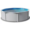 Planet Pool Rundpool Stahlwandpool rund Größe wählbar, 120 cm tief, Sta (Einzelbecken, 1-tlg), verzinkte Stahlwand weiß 550 cm x 550 cm x 120 cm