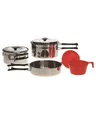 MILTEC Edelstahl CAMPINGGESCHIRR -Kochgeschirr - Koch-Set - Pfanne Topf Tasse
