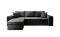 Luxusbetten24 Schlafsofa Designer Sofa Denver, mit Stauraum und Schlaffunktion, Schwarz