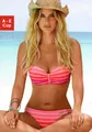 Bügel-Bandeau-Bikini, im trendigen Streifen-Look, Gr. 38 - Cup E, pink-gestreift Cup E