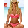 Bügel-Bandeau-Bikini VENICE BEACH, Damen, Gr. 38, Cup E, pink (pink, gestreift), Polyamid, gestreift, Querstreifen, Bikini-Sets, im trendigen Streifen-Look