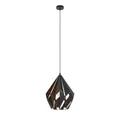 EGLO Hängeleuchte CARLTON 1 Pendellampe, Stahl, E27, IP20, Retro, Esstischlampe, Lampe, ohne Leuchtmittel, Hängeleuchte, H150 x Ø38,5 cm, schwarz, kupfer, 1X60W exkl.