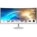 MSI PRO MP341CQW Curved-Gaming-LED-Monitor (86,4 cm/34 ", 3440 x 1440 px, UWQHD, 1 ms Reaktionszeit, 100 Hz, VA LED, 3 Jahre Herstellergarantie) weiß