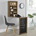 Wandklapptisch Kläppen mit Regal Holzfarben [en.casa]