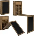[en.casa] Klappschreibtisch Schreibtisch zum Ausklappen Wandklapptisch mit Tafel und Pinnwand Holzfarben