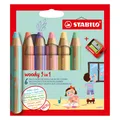 STABILO woody 3 in 1 Buntstift mit Spitzer (6x) (8806-3)