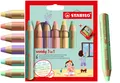 Stabilo Woody 3in1 Buntstifte 6 Stück Pastell + Spitzer 8806-3
