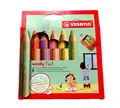 STABILO Multitalentstift woody 3 in 1,  PASTELL 6er Etui Buntstift inkl. Spitzer