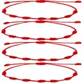 cotigo Armband mit 7 Knoten aus rotem Garn, Kabbalah mit Kordelzug für Glück, Freundschaft, Tibetanisch und Amulett, verstellbar, Schutz vor bösen Augen, für Paare, Männer und Frauen