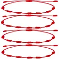 Armband mit 7 Knoten aus rotem Garn, Kabbalah mit Kordelzug für Glück, Freund...