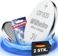 2 x CR1620 WILHELM Lithium Knopfzelle 3V 70mAh ø16x2,0mm Batterie DL1620, 6620