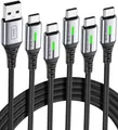 INIU USB C Kabel, (5 Stück/1+1+2+2+3m) Ladekabel USB C 3,1A QC 3,0 Schnellladekabel, Typ C Handy Ladekabel für PS5 Samsung S22 Ultra S21 Xiaomi 11 iPad Air Google Pixel 7 Pro Huawei P50 Xperia usw.