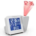 Miraval Funk-Projektionswecker Funkuhr Funkwecker Datumsanzeige Raumtemperatur Batterie Netzbetrieb Digital Reisewecker  4-MV5992-1