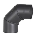 Rohrbogen ø150 90° 2 mm, verstellbar sw schwarz FIREFIX mit Putztür