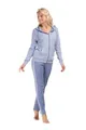 Consult-Tex Damen Freizeitanzug Hausanzug, Jogginganzug Pyjama Baumwolle-PE Reißverschluß mit Langarm. Frauen Hausanzug für Winter wie Sommer. DW100blau. Gr.: 32/34