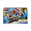 Hot Wheels City Hai-Angriff Spielset, mit 1 Auto, Track mit Erzfeind, mit Anderen Sets kombinierbar, Spielzeug für Kinder ab 4 Jahren