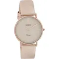 Oozoo Leder Damen Uhr C20205 Analog Quarzuhr Armband rosa Vintage Series D2UOC20205 - Rosa