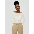 QS Langarmshirt T-Shirt Langarmshirt aus Fabricmix beige L (40)
