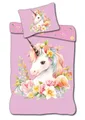 einhorn Kinderbettwäsche Einhorn Wreath Bettbezug 140×200 cm, 70×90 cm, 100% Baumwolle Bettbezug + Kissenbezug