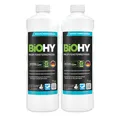 BiOHY Profi Fensterreiniger (2 x 1 liter) | Glasreiniger Konzentrat | für Fenstersauger geeignet | streifenfreie Reinigung von Glas-, Fenster- & Spiegelflächen | ideal für Haushalt & Auto