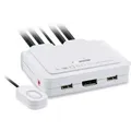 INLINE - KVM Switch - 2-fach - Displayport 1.2 - 4K - USB - mit Audio - integr. Kabel