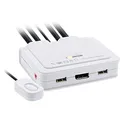 InLine 63613I KVM Switch, 2-fach, DisplayPort 1.2, 4K, USB, mit Audio, integr. Kabel