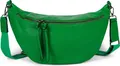 styleBREAKER Damen Halbmond Schultertasche groß | Crossbody Umhängetasche Handtasche mit 2 Wege Reißverschluss & verstellbarem Schultergurt 37 x 17 cm