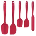 5 Stück Silikon Spatel Set Teigschaber Küchenutensilien zum Backen Kochen und