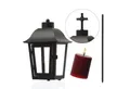 MARELIDA LED Laterne Grablaterne mit Mini LED Kerze Grablicht wechselbare Spitzen Grablampe, LED Classic, warmweiß (2100K bis 3000K)