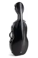GEWA Celloetui Polycarbonat 4/4 schwarz mit Rucksackriemen, Seitengriff und Rollen (Rolly)