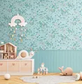 Vliestapete Kinder Paneele Teich Fische Seerosen Grün Blau 77073-1 (5,04€/1qm)