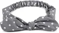 styleBREAKER Damen Haarband mit Punkte Muster, Schleife und Gummizug, Stirnband, Headband, Pinup, Rockabilly, Haarschmuck 04026036, Farbe:Grau