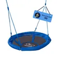 HUDORA Nestschaukel 90 - Blaue Kunststoff-Nestschaukel für bis zu 100kg - Hängeschaukel mit 90cm Durchmesser für drinnen & draußen - Höhenverstellbare Familienschaukel für Kinder & Erwachsene