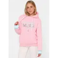 Zwillingsherz Hoodie "Glücklich am Meer" mit Pailletten, Kapuze und kontrastfarbigen Bündchen rosa S/M (36/38)