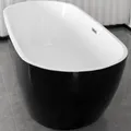 Freistehende Badewanne CUBA, 170x75x58 cm, Schwarz/Weiß, Acryl