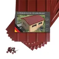 SMART Cover Set H12, 12x Trapez-Abdeckblech 125x45cm 6,75m² inkl Schrauben Rot